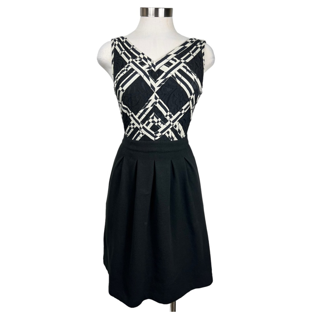 Anthropologie Postmark Voksoper Black & White Dress Size 4 - Picture 2 of 9